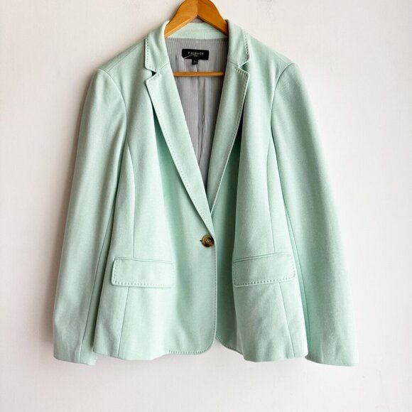 Talbots Sea-foam Green Plus Size Classic Blazer 16W - Picture 1 of 6